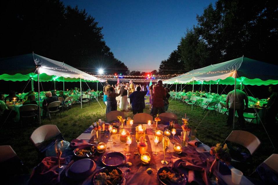 Tented reception / lighting