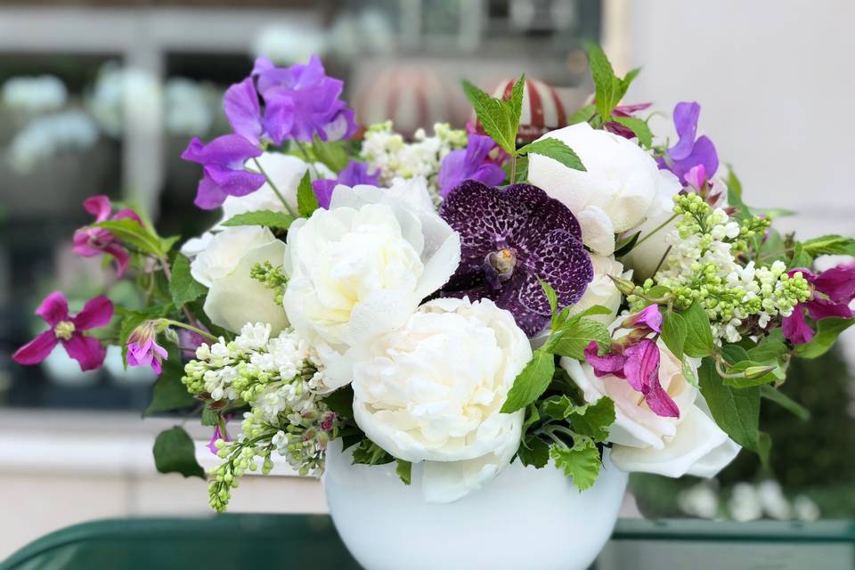 White and purple flowers