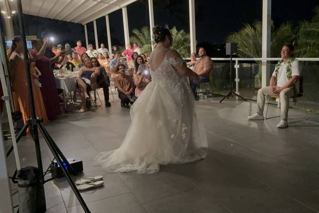 Bride doing Hula Dance