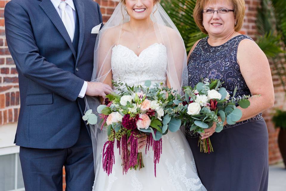 Bride with parents