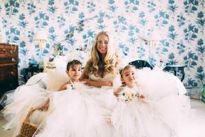 Bride with the flower girls