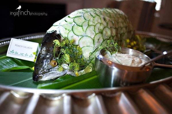 Whole Poached Salmon with Cucumber Scales
Photo Courtsey of: Inga Finch Photography