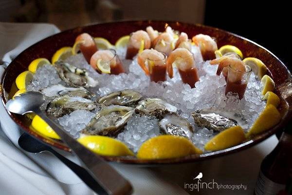 Oysters on the Half Shell and Spicy Bloody Mary Shrimp Shooters
Photo Courtsey of: Inga Finch Photography