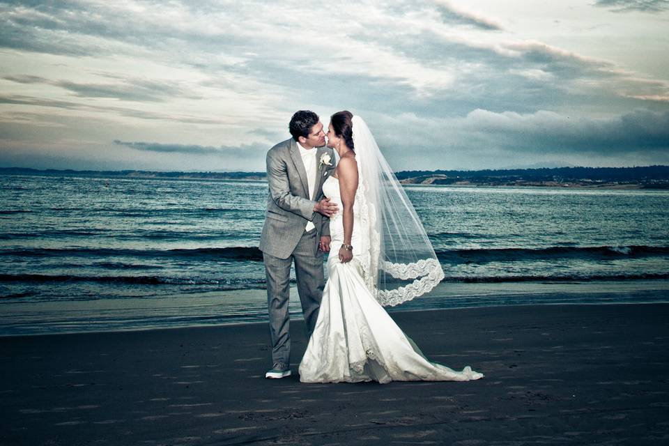 Winter wedding on the beach