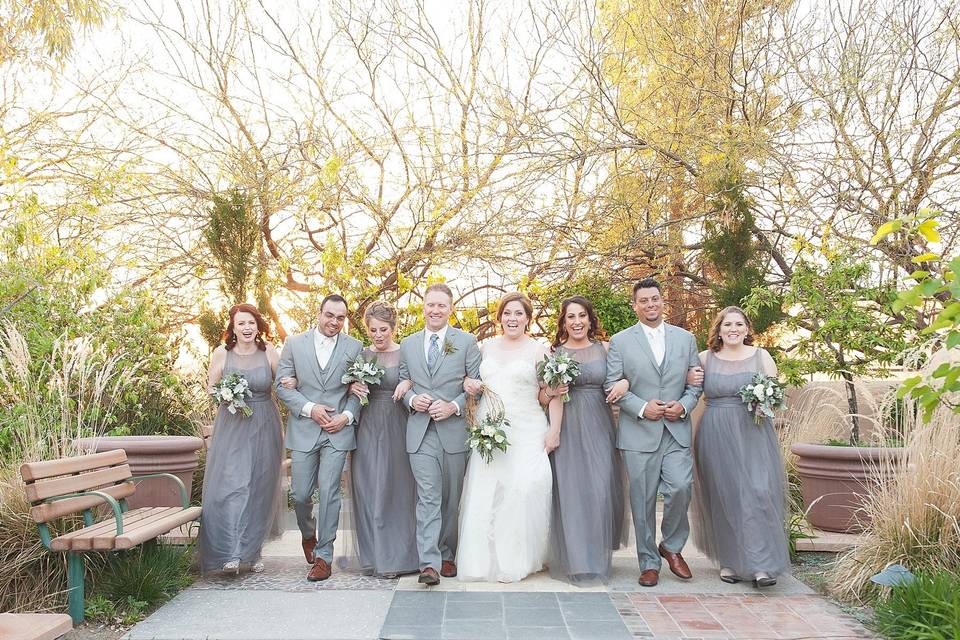 Couple with the wedding party