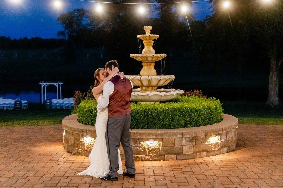 Quiet Moment by the Fountain