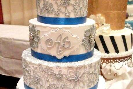 Buttercream monogram cake