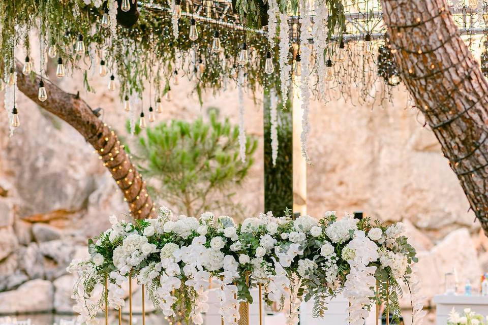 Wedding Party Table Flowers