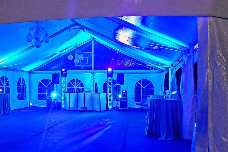 Tent blue uplights dj