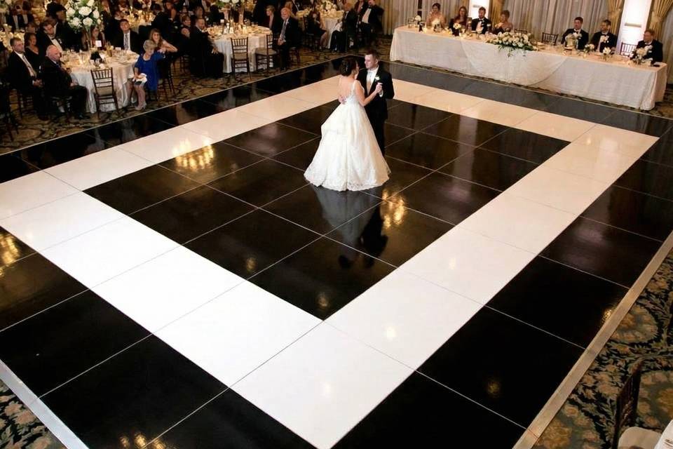 Black white floor pattern