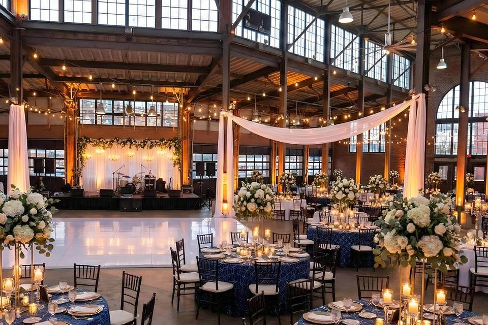 White wedding dance floor