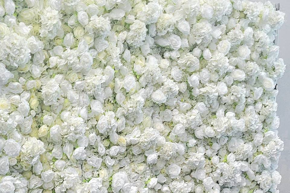 White rose flower wall 8x8