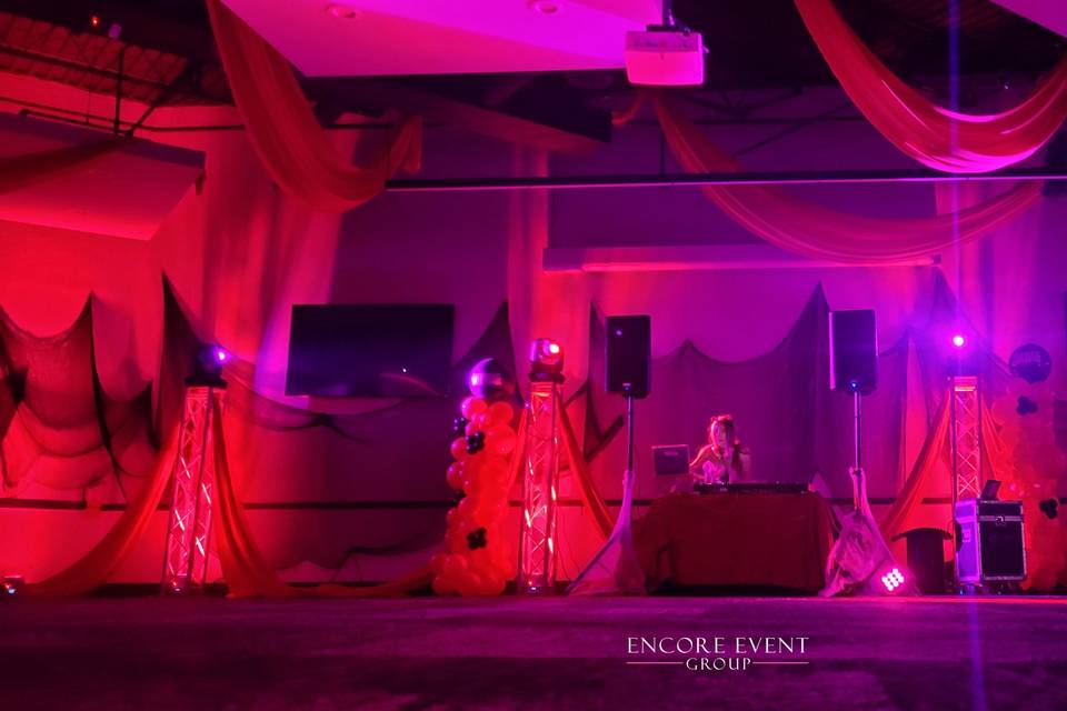 Halloween theme lights & drape
