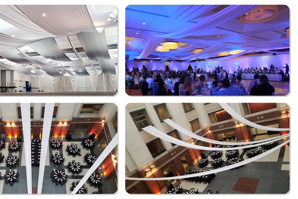 Long ceiling drapes