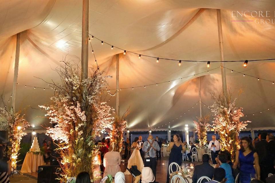 Tent lighting, stringers