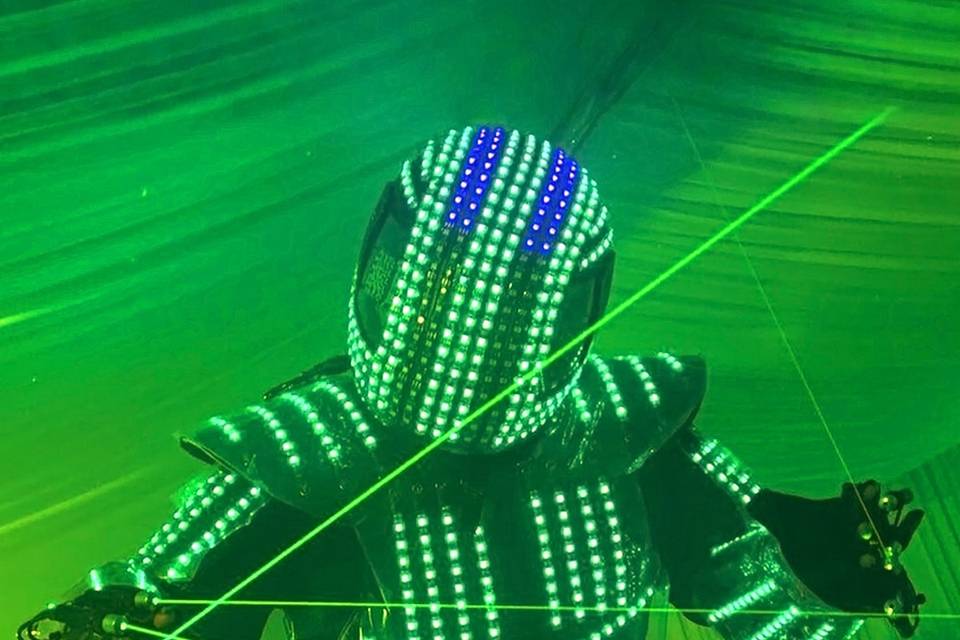 Led robot & laser light gloves