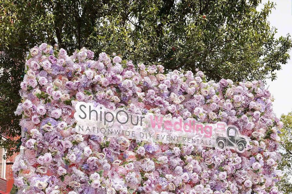 8ft x 8ft purple peony wall