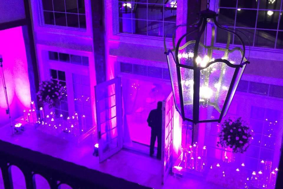 Pink purple wedding lights