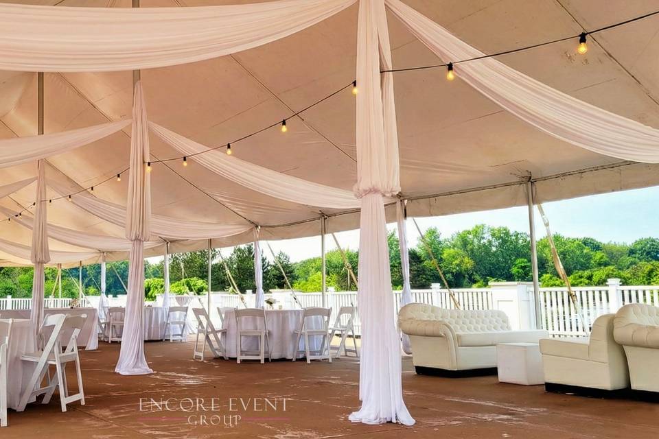 Tent draping swags