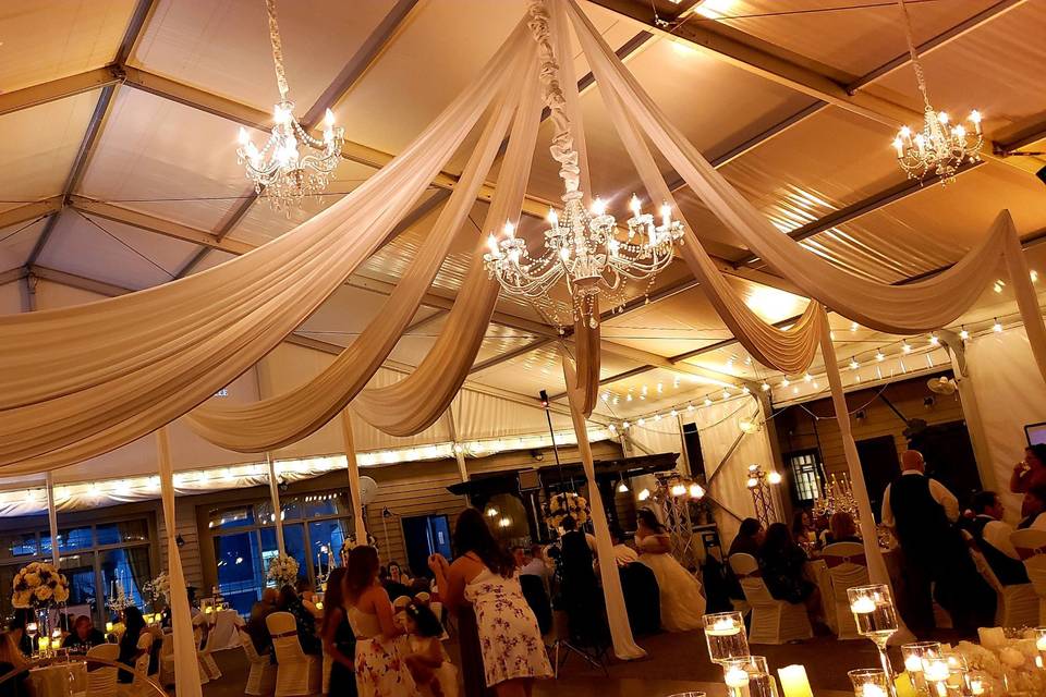 Tent drape 1 mount chandelier