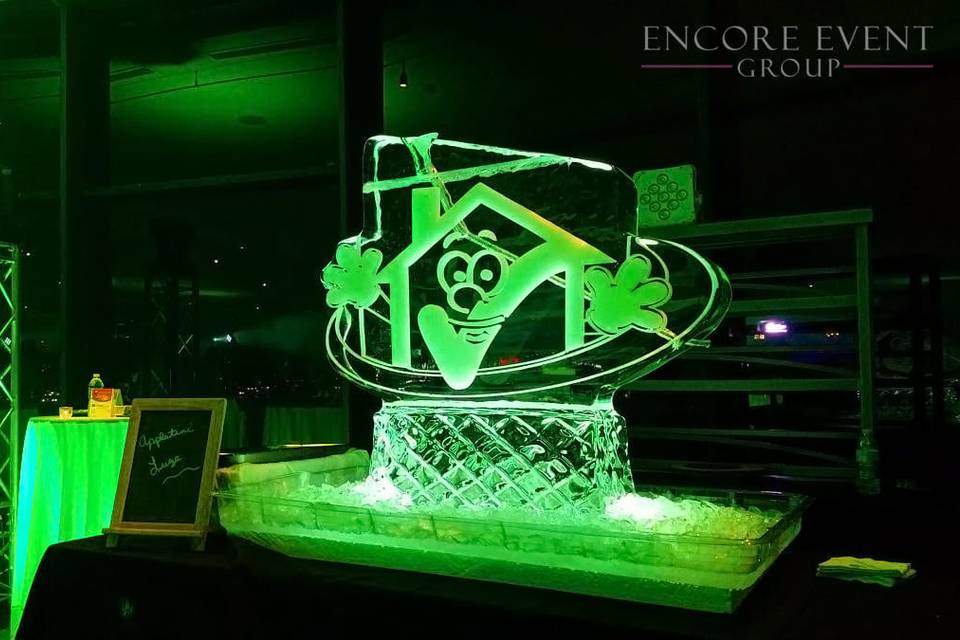 Ice sculpture green uplight