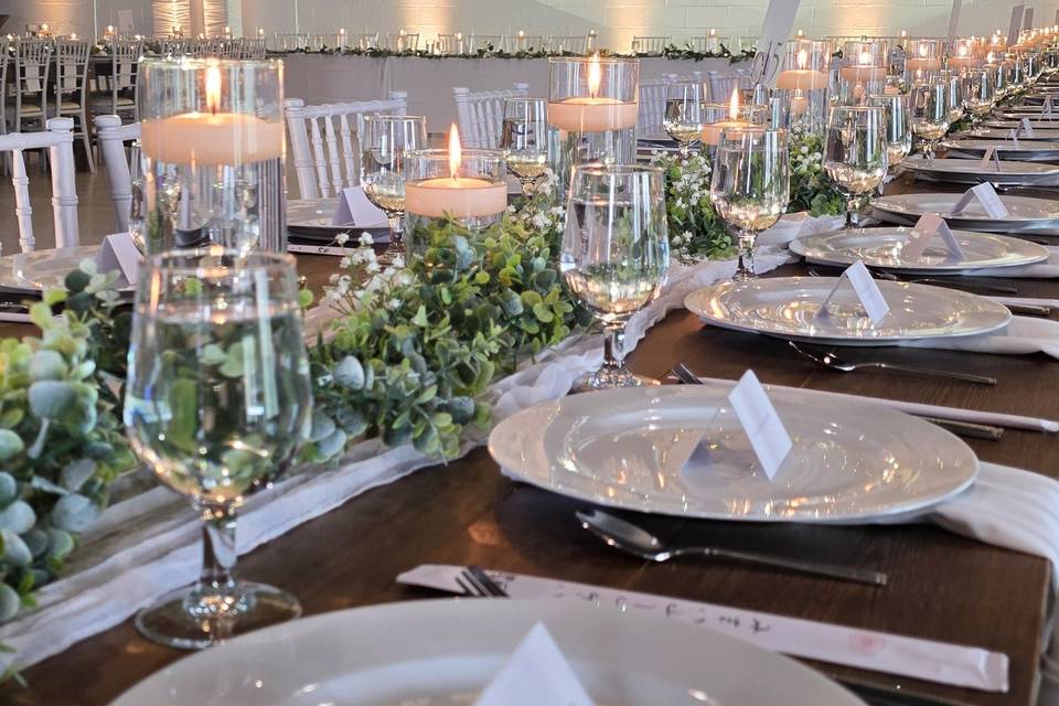 Floral on ceiling with lights