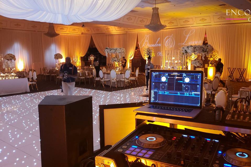 Dj photo setup at wedding
