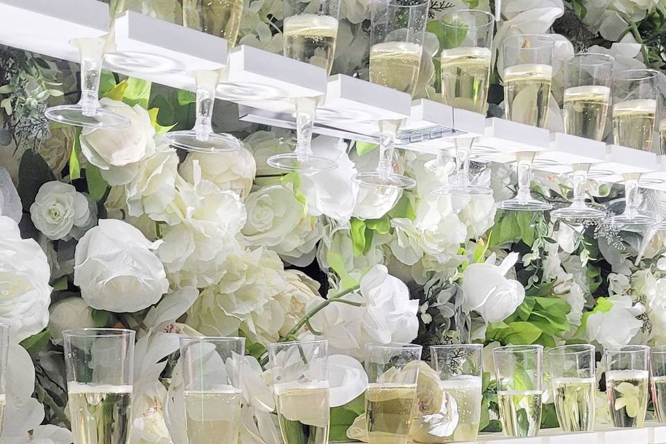 Champagne flower wall