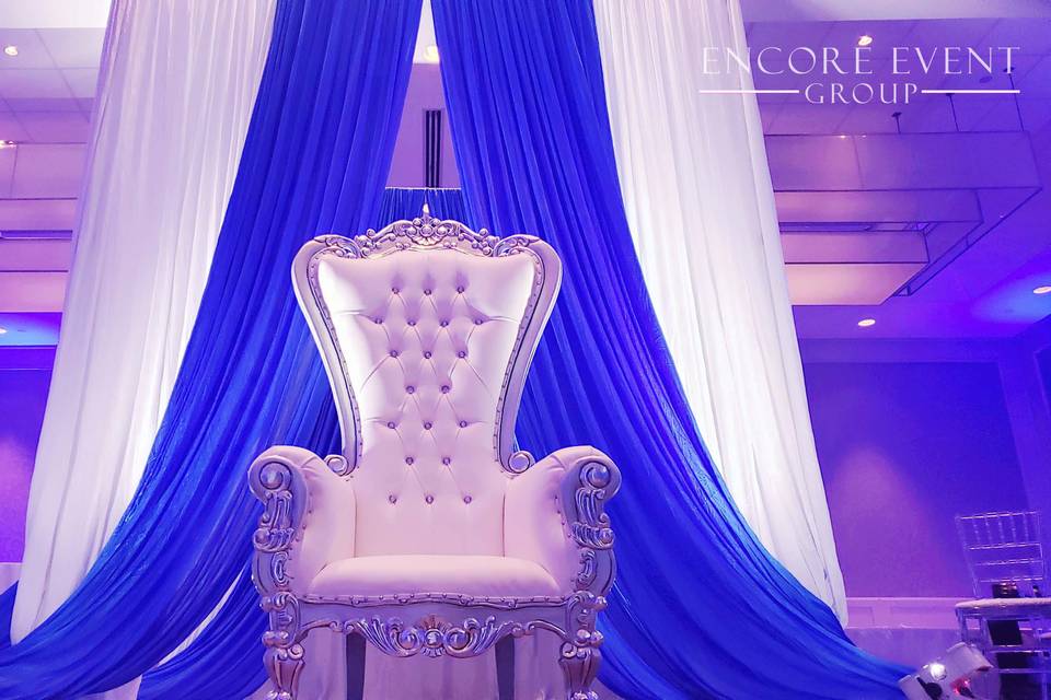 Silver throne chair