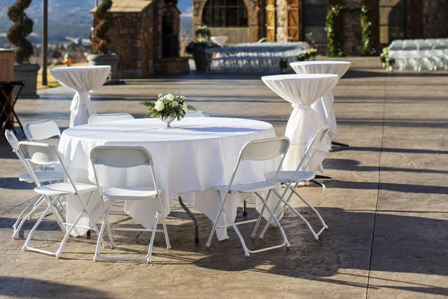 Outdoor ceremony wine tower