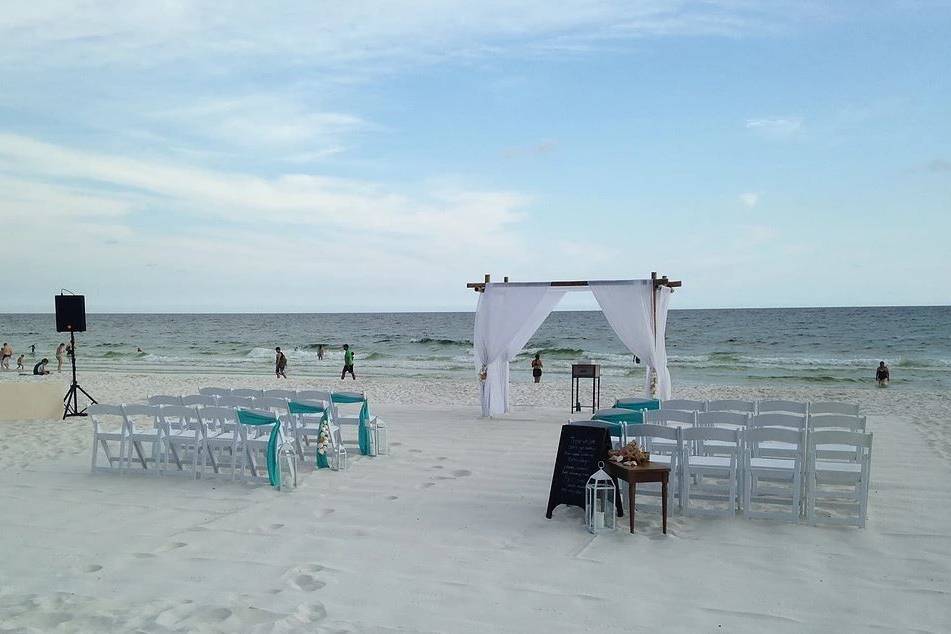 Wedding ceremony setup