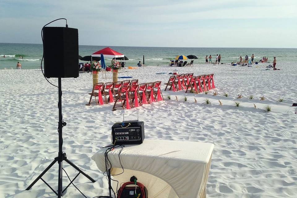 Wedding ceremony setup