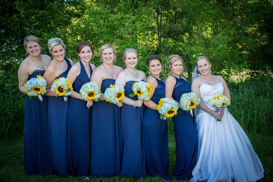 Bride and bridesmaids