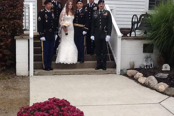 Bride and bridesmaids