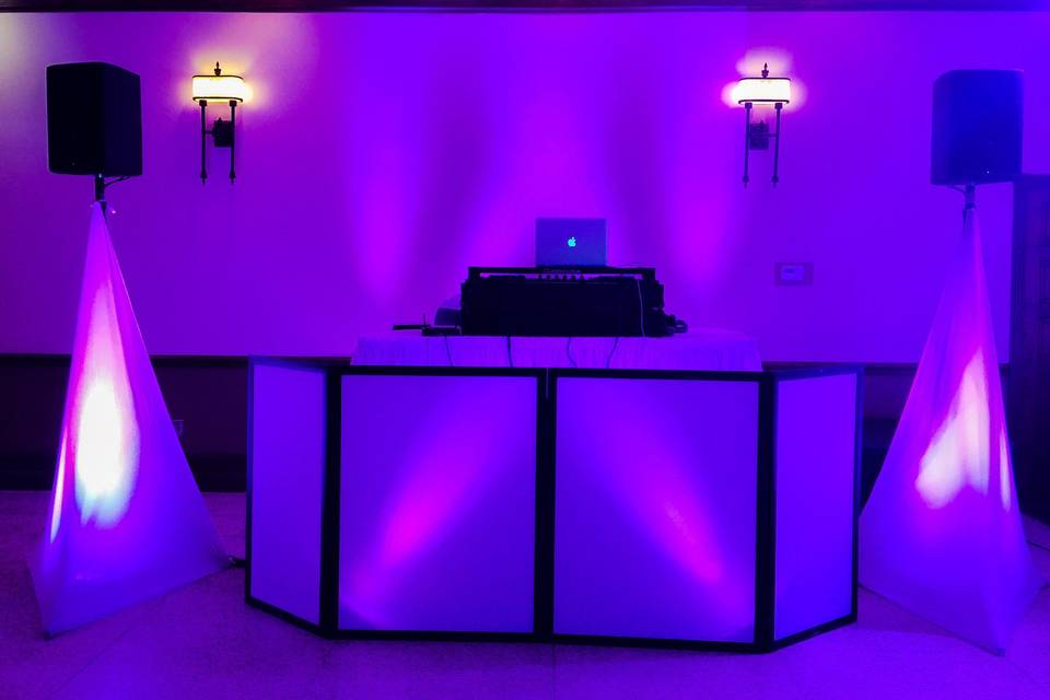 DJ booth setup