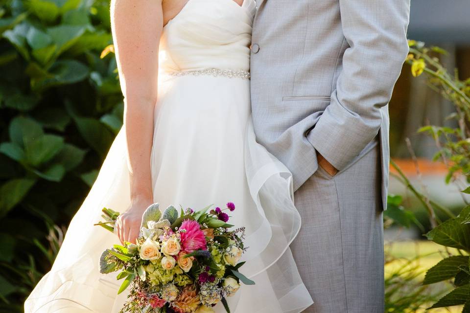 A radiant bride and groom