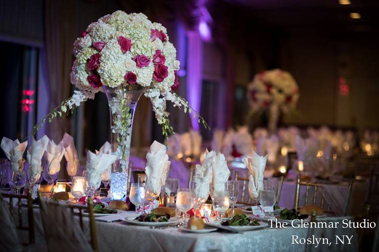 Table setup with centerpiece