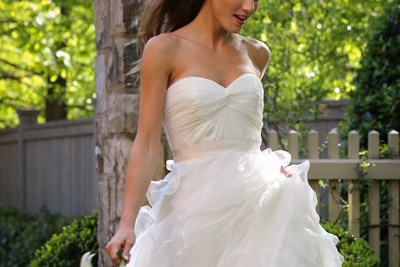 Sweetheart bodice and tiered skirt