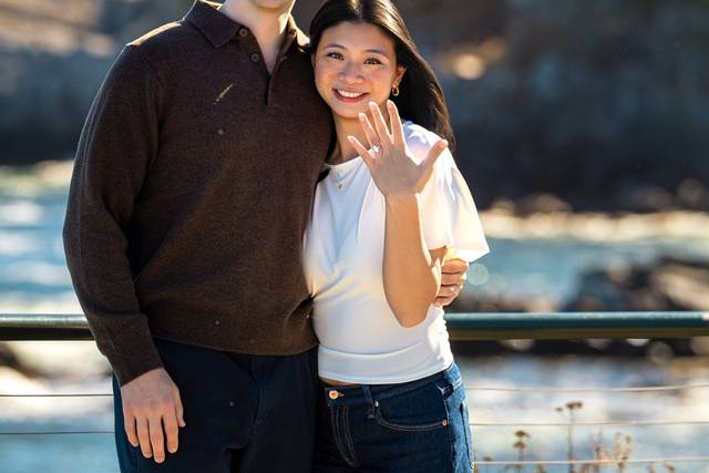 Newly engaged couple at Portla