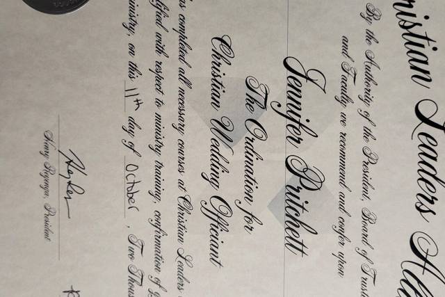 Ordained Officiant