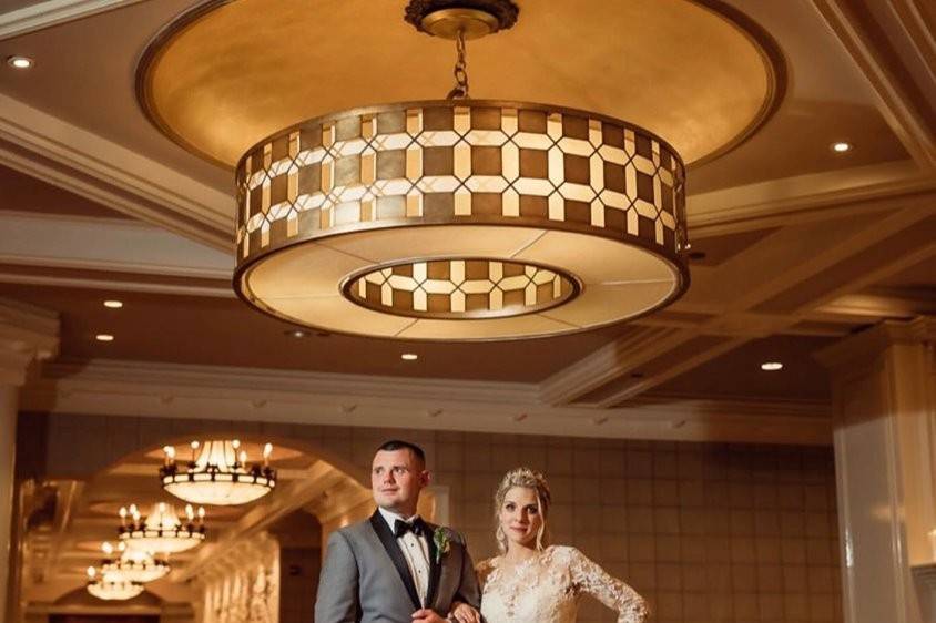 Bride & Groom in main lobby