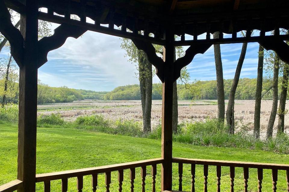 View from inside gazebo