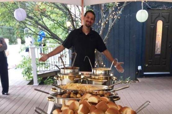 Buffet on covered deck