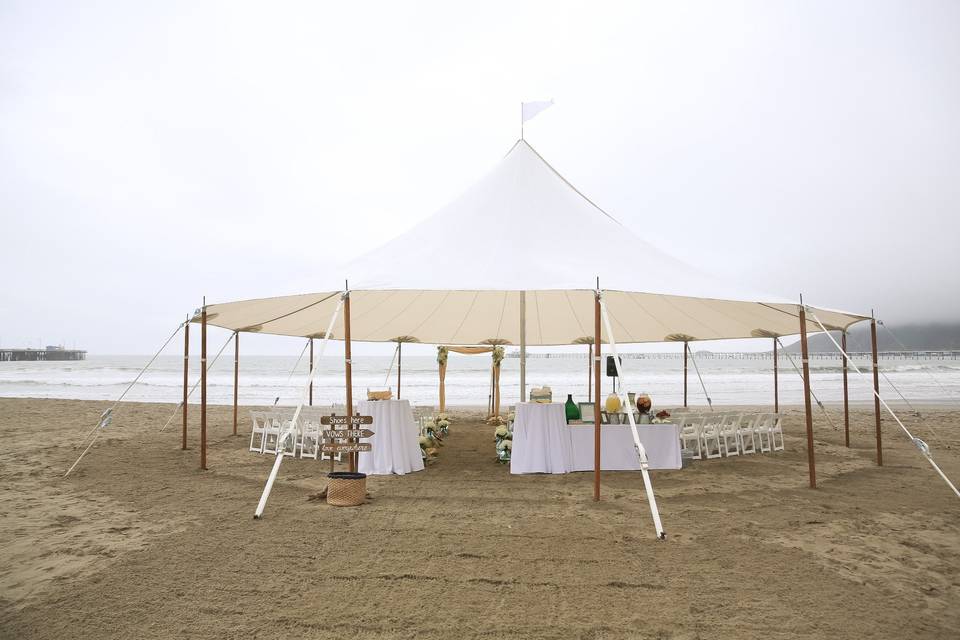 Tented beach ceremony