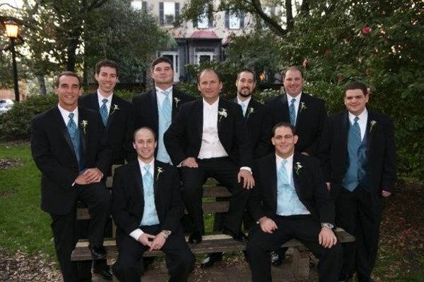 The groom with his groomsmen