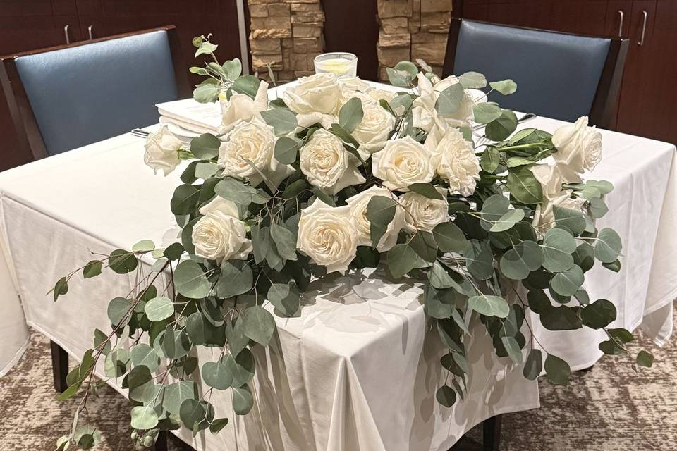 Timeless White Rose Wedding Fl