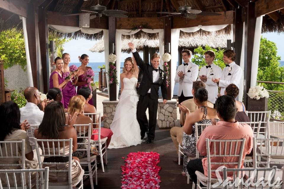 Bride and groom after wedding