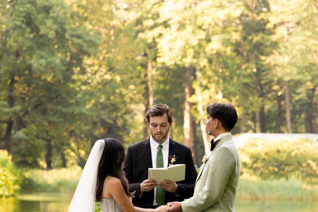 Michael officiating a wedding
