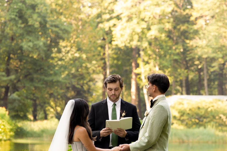 Michael officiating a wedding