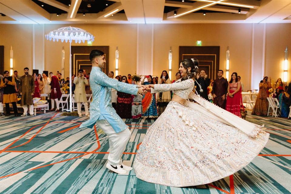 Dancing away at the Sangeet